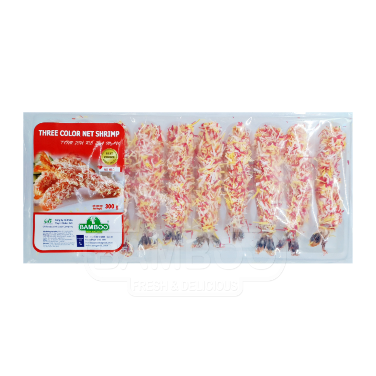 TÔM XÙ RẾ BA MÀU BAMBOO 30G (300G) - HIFOODS