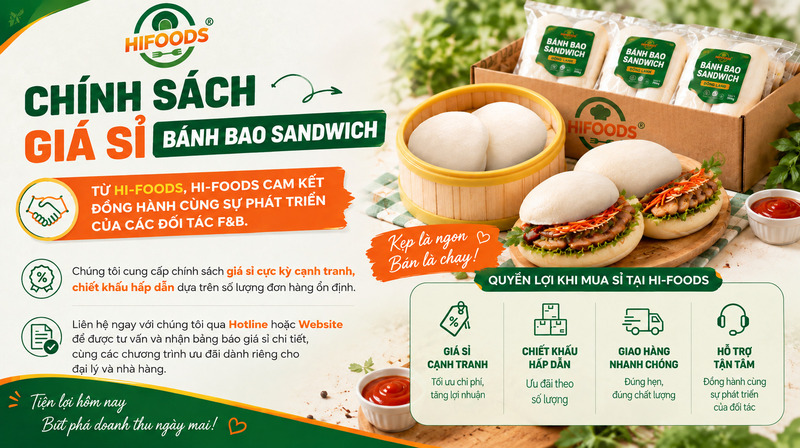Chính sách giá sỉ bánh bao sandwich