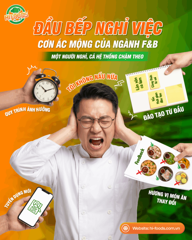 Thiếu nhân sự bếp và đầu bếp nghỉ việc đang trở thành bài toán lớn của ngành F&B.