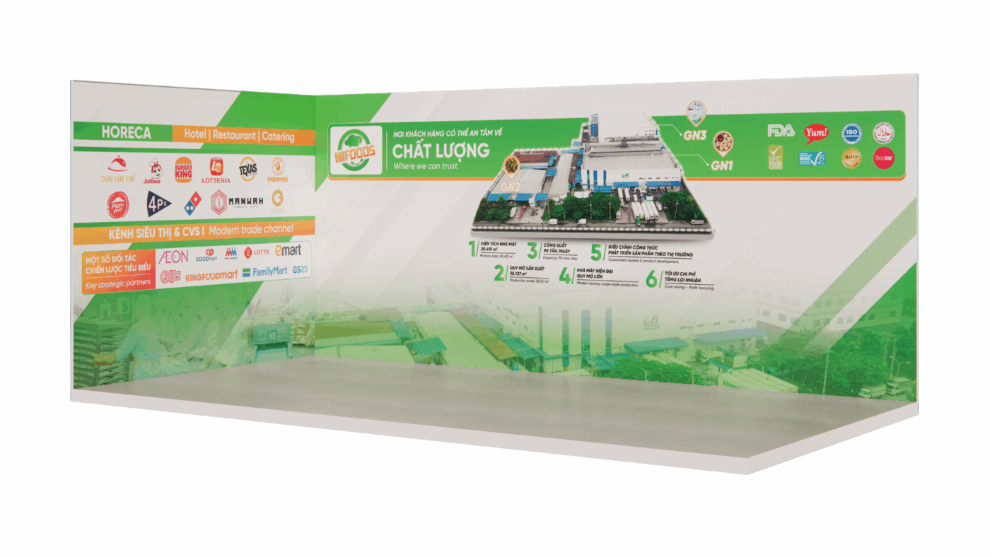 Không gian trưng bày của HI-FOODS tại Vietfood & Beverage 2026 mang đến trải nghiệm toàn diện về giải pháp thực phẩm, từ sản phẩm chủ lực, xu hướng mới đến các giải pháp OEM và HORECA dành cho doanh nghiệp.