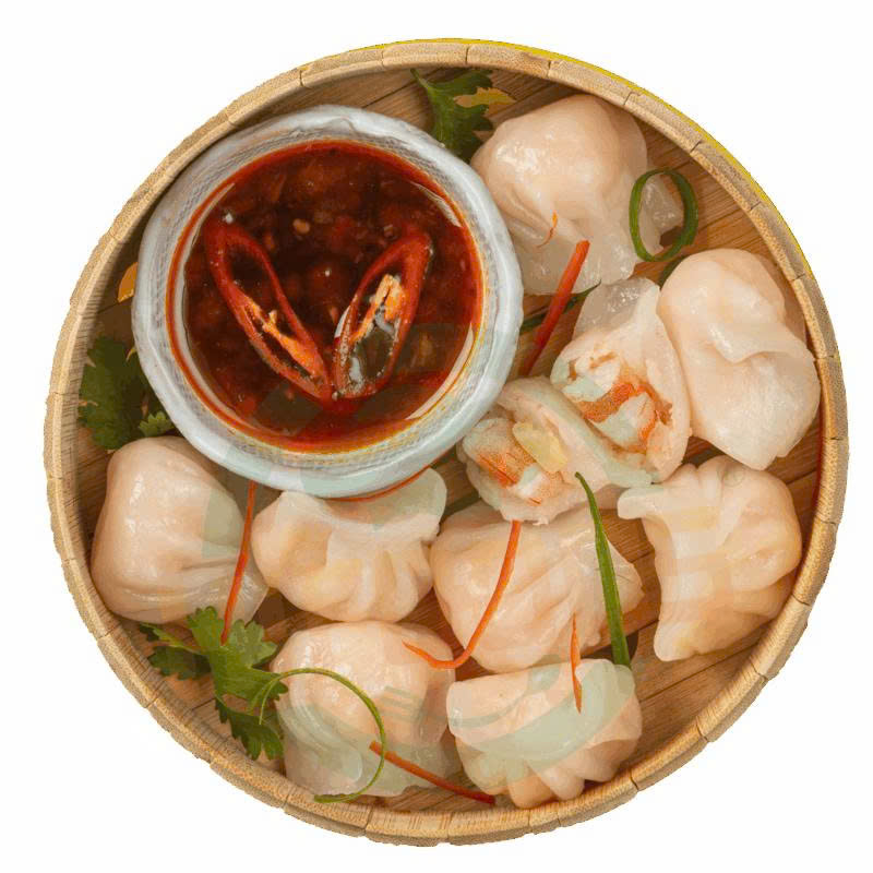 Từng nếp gấp được hoàn thiện bằng đôi tay khéo léo của nghệ nhân, tạo nên những viên há cảo đồng đều trong từng chi tiết.