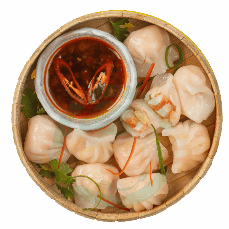 Từng nếp gấp được hoàn thiện bằng đôi tay khéo léo của nghệ nhân, tạo nên những viên há cảo đồng đều trong từng chi tiết.