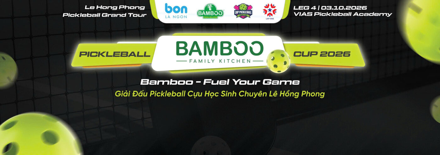Key Visual chính thức của PICKLEBALL BAMBOO CUP 2026 – nơi tinh thần thể thao, năng lượng và kết nối cùng hội tụ trên một sân đấu.
