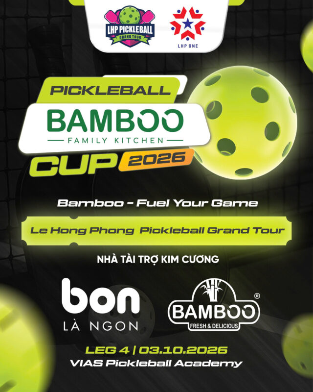 BAMBOO – BON chính thức đồng hành với vai trò Nhà tài trợ Kim Cương tại PICKLEBALL BAMBOO CUP 2026, giải đấu dành cho cựu học sinh chuyên Lê Hồng Phong.