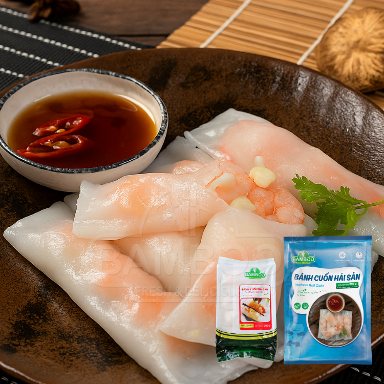 Bánh cuốn hải sản HI-FOODS đóng khay chuẩn định lượng tối ưu Food Cost