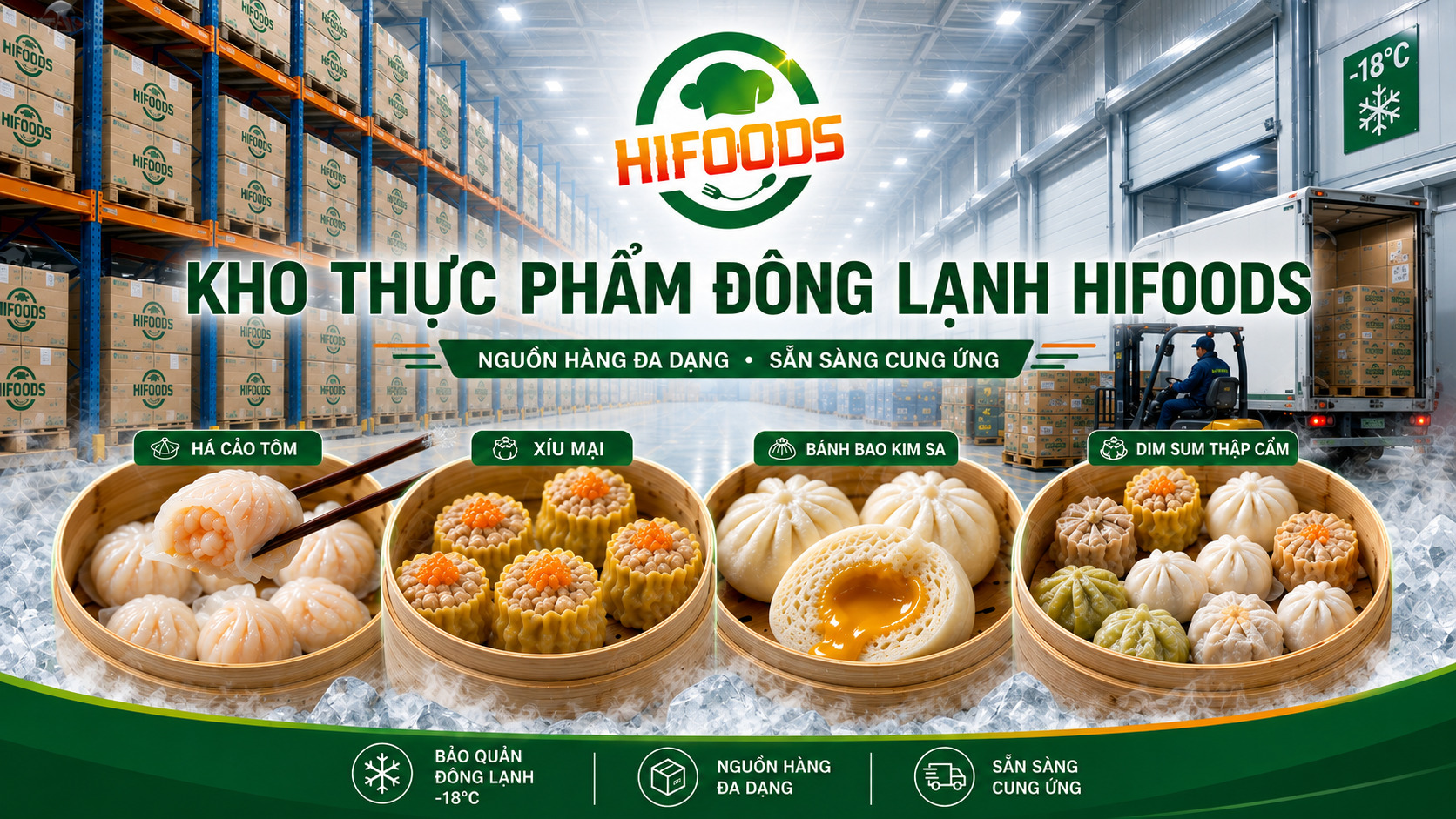 Đa dạng loại Dimsum Của nhà Hi-Foods cung cấp