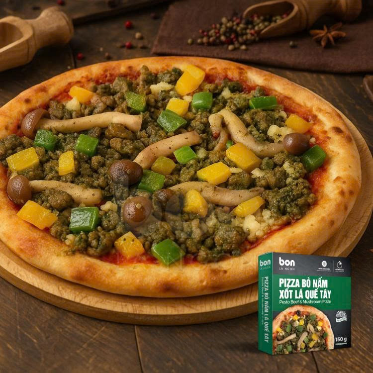 Thịt bò đậm vị, nấm linh chi tươi hòa cùng xốt Pesto thảo mộc thơm nức – nâng tầm ẩm thực Địa Trung Hải.
