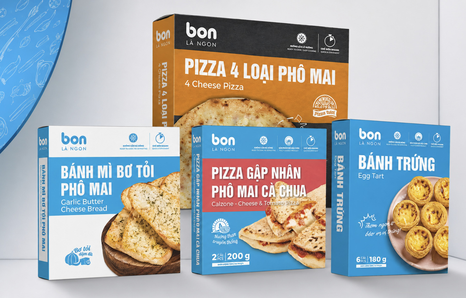 Các sản phẩm pizza tiêu biểu dòng BON của Hi-Foods