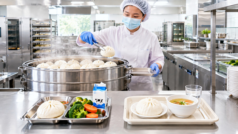 Đảm bảo vệ sinh và chất lượng đồng đều cho hàng ngàn suất ăn mỗi ngày