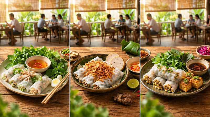 3 set bánh cuốn hấp dẫn từ eat clean, truyền thống đến thuần chay cho quán ăn