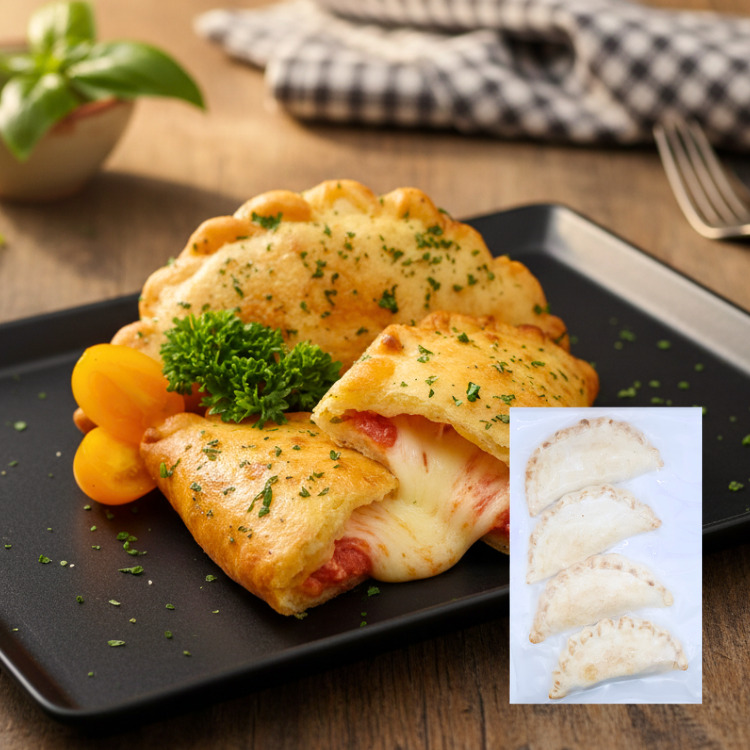 Bánh Calzone Pizza gập nhân phô mai cà chua nướng nhanh 5 phút giúp quán F&B đa dạng menu ăn nhẹ