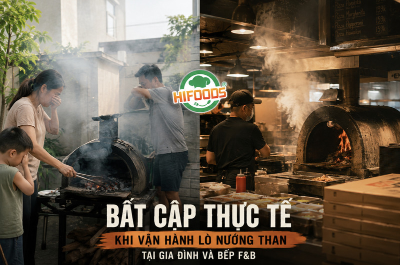Khó khăn trong việc chuẩn bị lò than/củi tại gia đình và bếp F&B