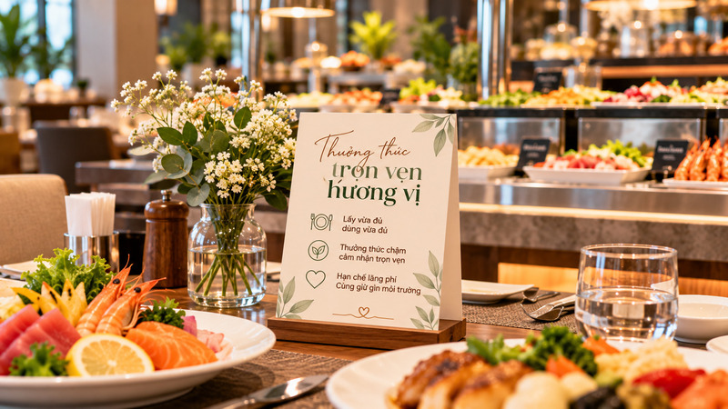 Bố trí dụng cụ và không gian hợp lý cổ vũ thực khách thưởng thức trọn vẹn hương vị